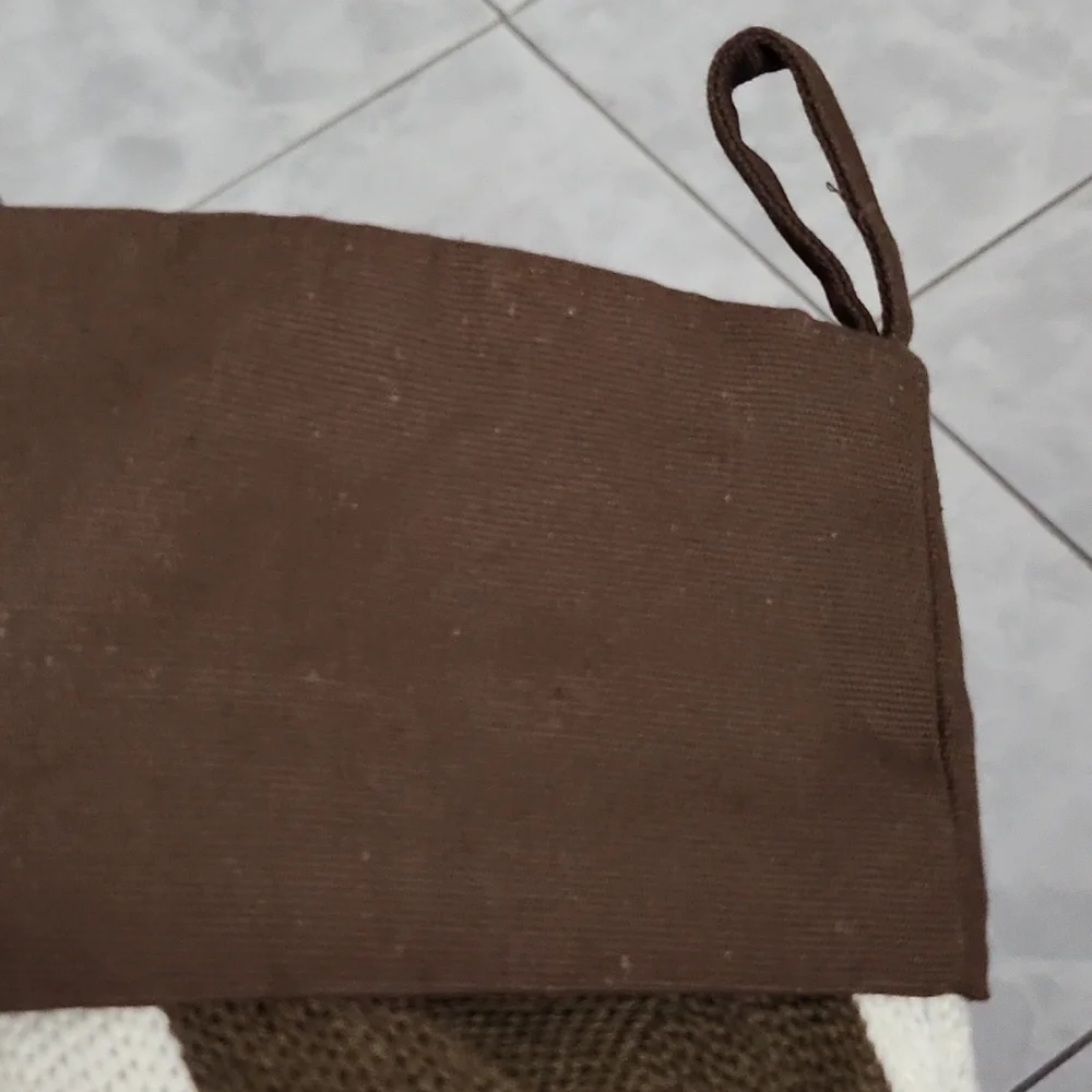 West Elm Stocking Sock in Brown & Cream
